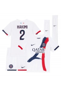 Paris Saint-Germain Achraf Hakimi #2 Jalkapallovaatteet Lasten Vieraspeliasu 2024-25 Lyhythihainen (+ Lyhyet housut)